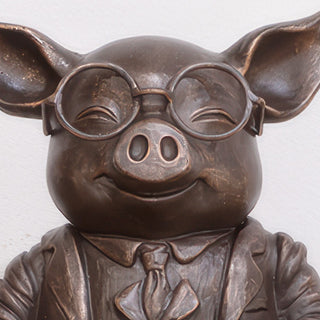Distinguished Pig Bronze Bowl | Dapper Critters Collection
