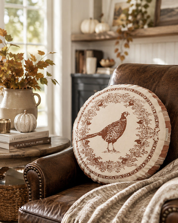 Vintage Pheasant Woven Accent Throw Pillow