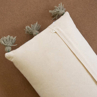 Embroidered Cotton Lumbar Pillow with Tassels, Choose Your Style