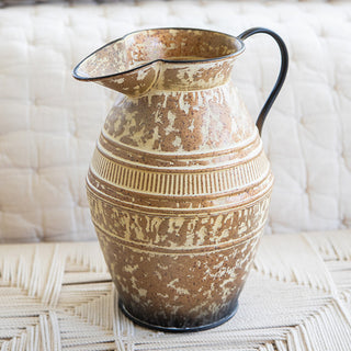 Aged Rustic Metal Pitcher