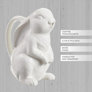 White Bunny Pitcher Vase | Easter Table Decor