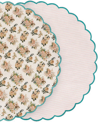 Cabbage Rose Double-Sided Cotton Placemat, Set of 4