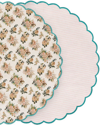 Cabbage Rose Double-Sided Cotton Placemat, Set of 4