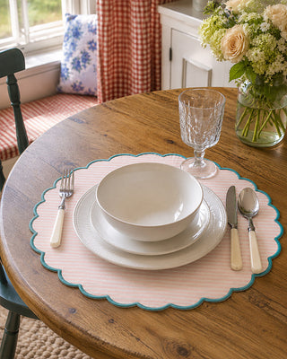 Cabbage Rose Double-Sided Cotton Placemat, Set of 4