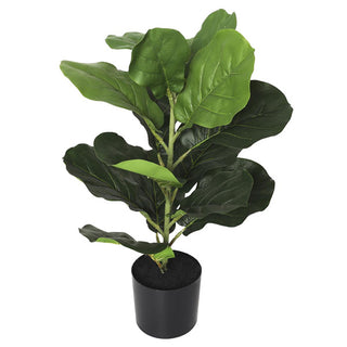 Faux fiddle leaf fig plant black pot