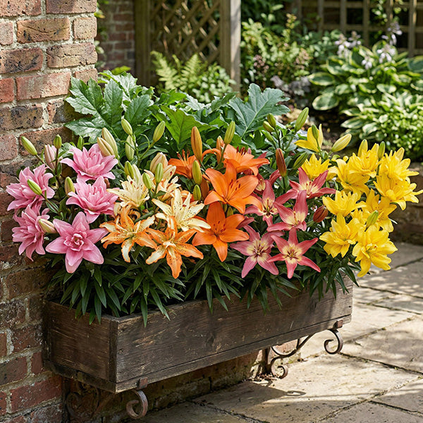 asiatic lily companion plants Asiatic Lily Bulbs Mix | Pollen-Free Perennial Flowers, 6 Pack