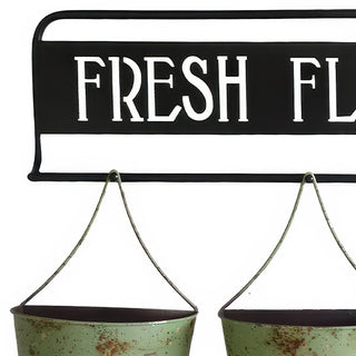 Fresh Flowers Wall Planter with 3 Hanging Buckets