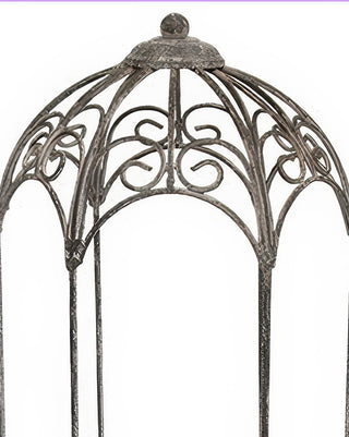 Indoor/Outdoor Ornate Metal Birdcage Planter with Pedestal