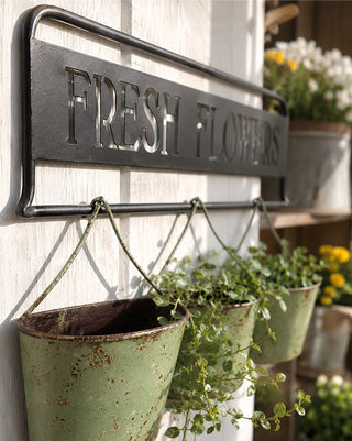 Fresh Flowers Wall Planter with 3 Hanging Buckets