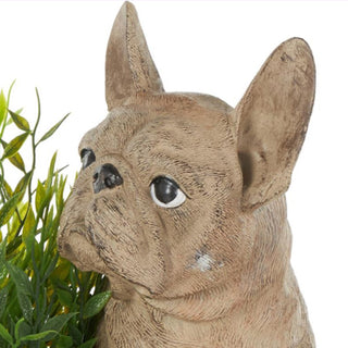 Distressed French Bulldog Figurine Plant Pot
