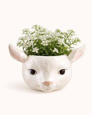 Glazed Sheep Head Planter