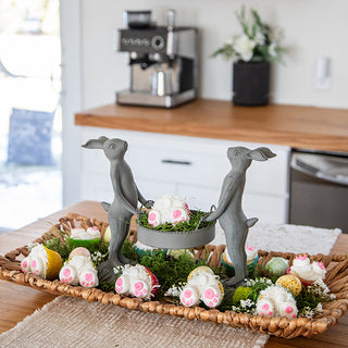 Easter bunny tray centerpiece kitchen decor