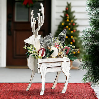 Vintage Reindeer Planter with LED Lighted Greenery | Decor Steals Exclusive