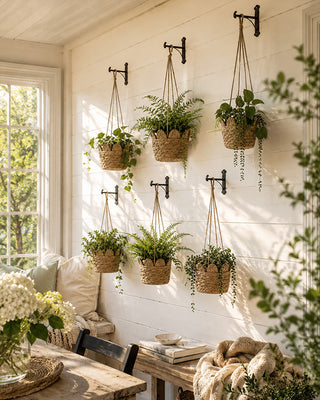 Seagrass planter jute hanger detail