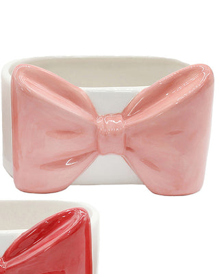 Coquette Bow Porcelain Planters, Set of 2 | Pink & Red