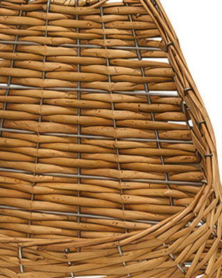 Tan Wicker Hanging Wall Planter, Set of 2