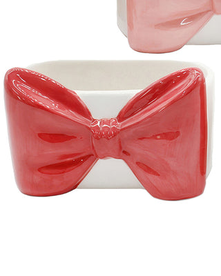 Coquette Bow Porcelain Planters, Set of 2 | Pink & Red