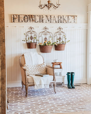 Scrollwork Trellis Distressed Copper Wall Planter, Set of 3