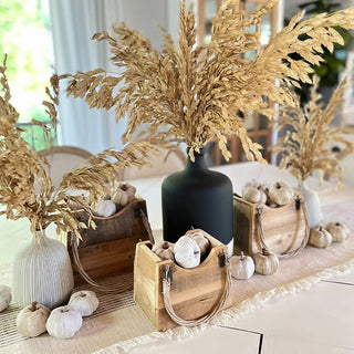 Eco Friendly Wood Planters with Straps, Set of 3