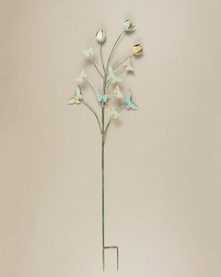 Outdoor Metal Butterflies and Tulips Garden Stake - 54 Inch Yard Art