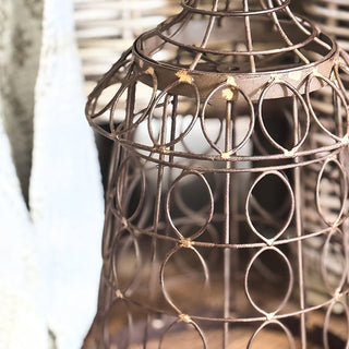 Aged Iron Wire Pedestal Urn