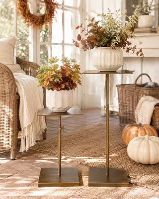 Height-Adjustable Iron Pedestal Display Stands, Set of 2