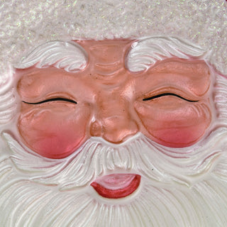 12 Inch Embossed Santa Face Glass Serving Plate