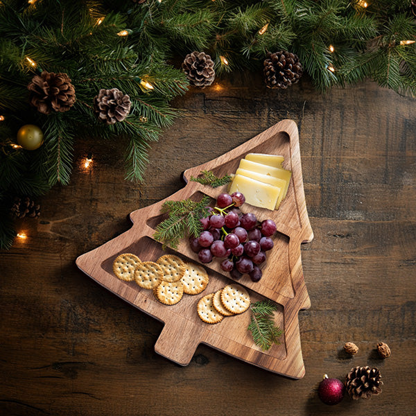 Wood Christmas Tree Serving Platter Decor Steals