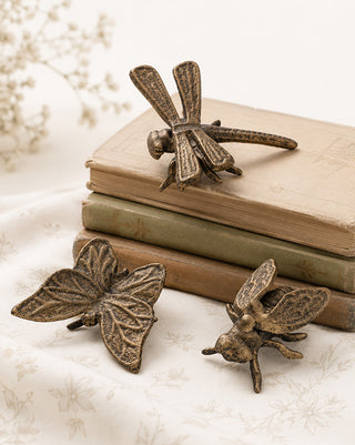 Iron Decorative Pollinator Garden Picks Set of 3 – Butterfly Dragonfly Bee