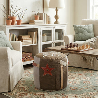 Rustic Styled Pouf Stool