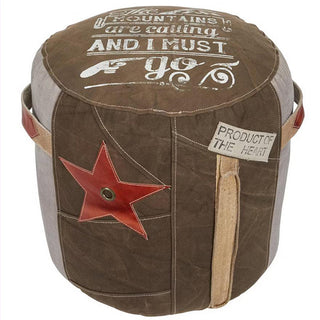 Rustic Styled Pouf Stool