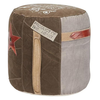 Rustic Styled Pouf Stool