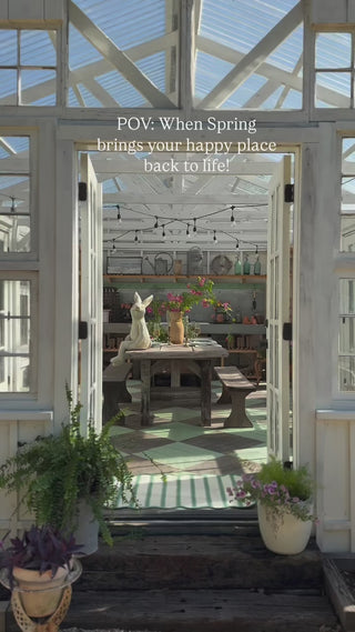 rabbit statue in garden greenhouse shed
