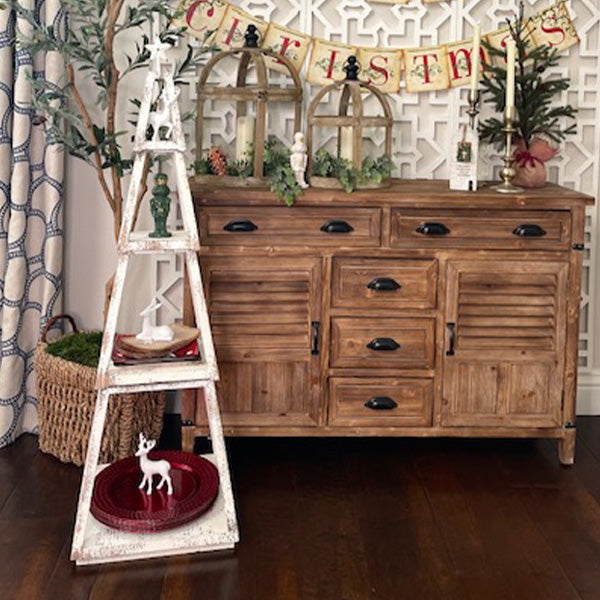 HUGE 50 Inch Distressed Wood Tree Shelf Decor Steals