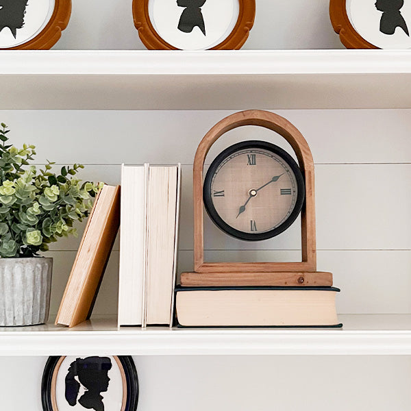 Eclectic Wooden Tabletop Clock Decor Steals