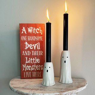 Boo Taper Candle Holders