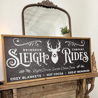 Old-Fashioned Sleigh Rides Christmas Sign