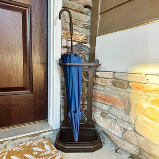 Brelso Super Quality Umbrella Stand, Umbrella Holder, Antique Look Metal, Entry Hallway Décor, Wallside Style, w/Removable Drip Tray (Mahogany Brelso Super Quality Umbrella Stand, Umbrella Holder, Antique Look Metal, Entry Hallway Décor, Wallside Style, w/Removable Drip Tray (Mahogany