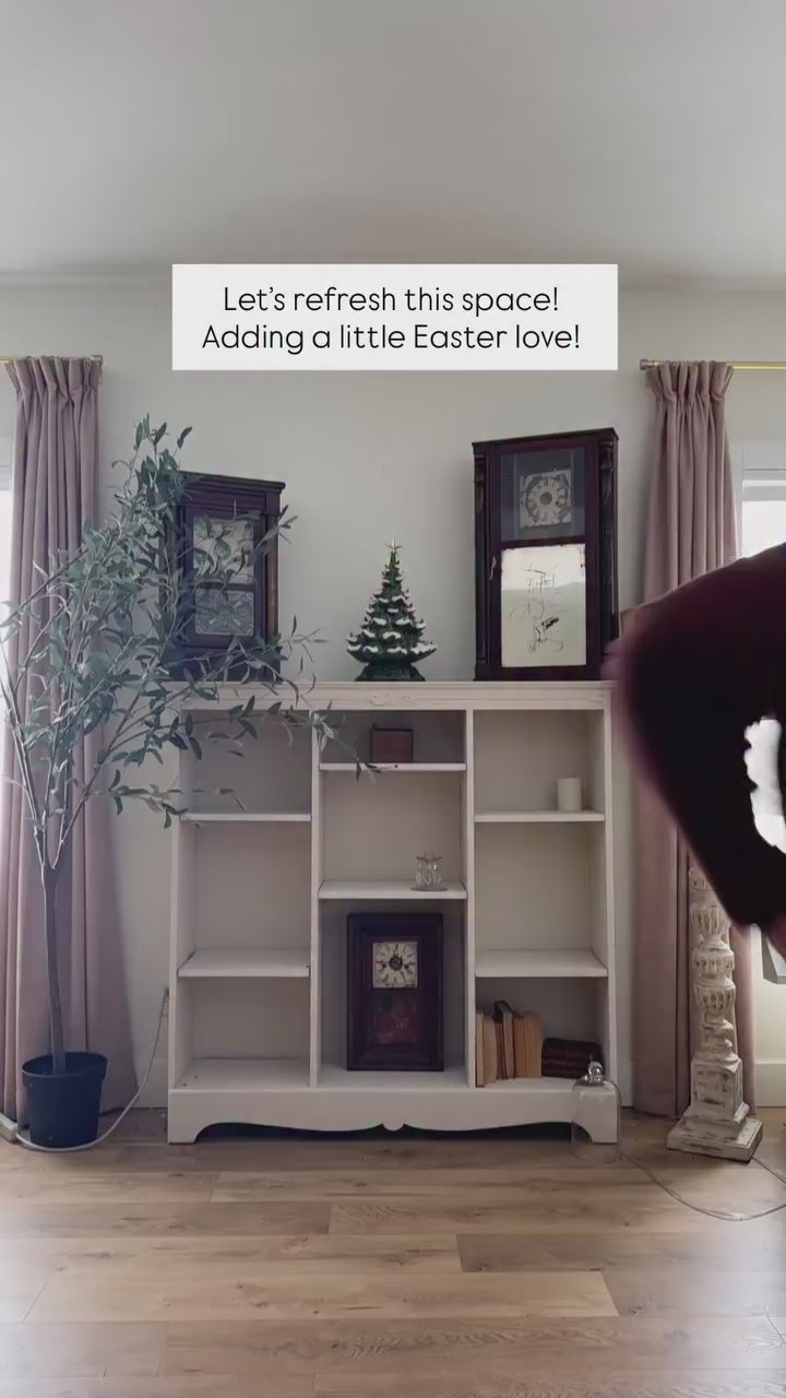 rattan trunks next to fireplace mantel