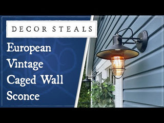 Pivoting European Vintage Caged Wall Sconce, Set of 2
