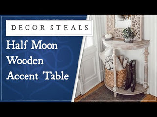 Whitewashed Demi Lune Table