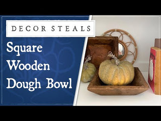Square Wooden Dough Bowls, Set of 2