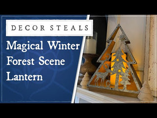 Magical Winter Forest Scene Candle Lantern