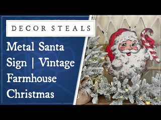Metal Santa Sign | Vintage Farmhouse Christmas