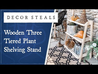 Wooden Three Tiered Plant Shelving Stand