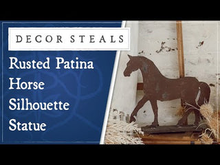 Rusted Patina Horse Silhouette Statue