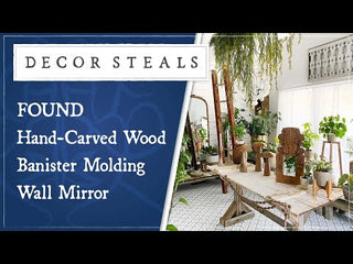 FOUND Hand-Carved Wood Banister Molding Wall Mirror