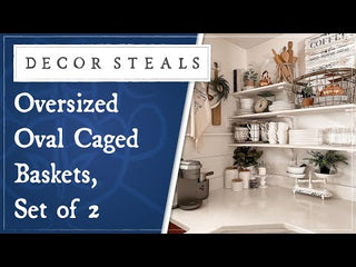 Oversized Oval Caged Baskets, Set of 2