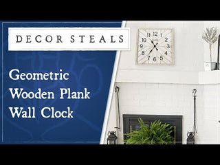 Geometric Wooden Plank Wall Clock