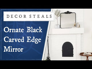 Ornate Black Carved Edge Mirror